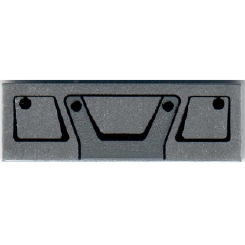 Tegel 1x3 met zwarte vrachtwagen grill Metallic Silver